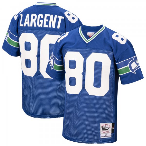 Men's Seattle Seahawks 1985 Steve Largent Mitchell & Ness Royal Throwback Retired Player Jersey