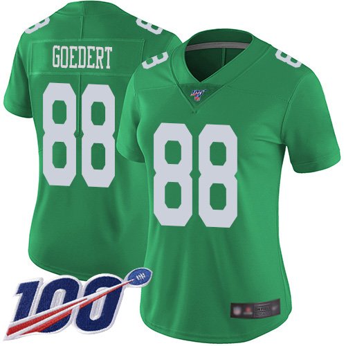 Women's Philadelphia Eagles #88 Dallas Goedert GreenStitched NFL Limited Rush 100th Season Jersey