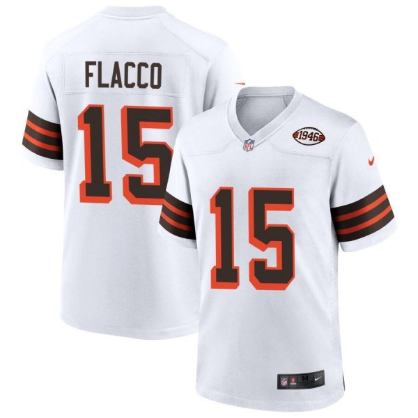 Youth Cleveland Browns #15 Joe Flacco Nike White Vapor Untouchable Limited Stitched NFL Jersey