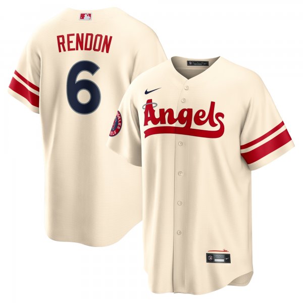 Men's Los Angeles Angels Anthony Rendon Nike Cream City Connect Replica Player Jersey