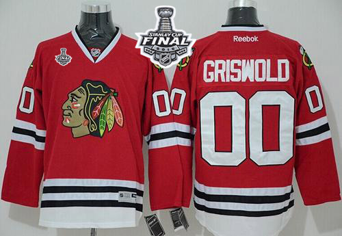 Chicago Blackhawks #00 Clark Griswold Red Home 2015 Stanley Cup Stitched NHL Jersey