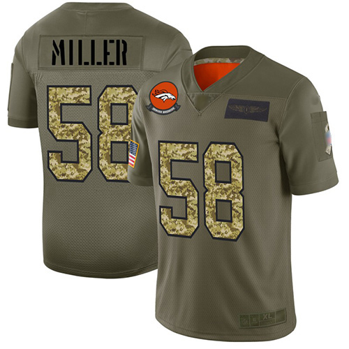 Denver Broncos #58 Von Miller Olive/Camo Men's Stitched NFL Limited 2019 Salute To Service Jersey