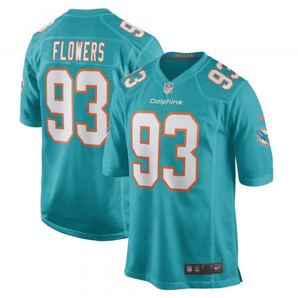 Men's Miami Dolphins Trey Flowers Nike Aqua Game Player Jersey