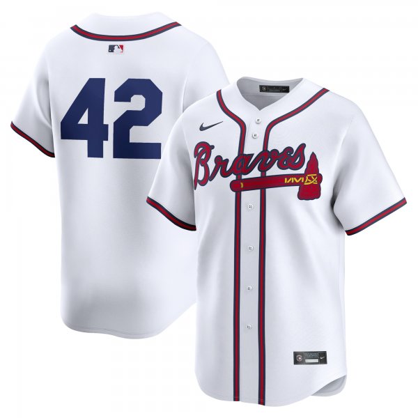 Men's Atlanta Braves  Nike White 2024 Jackie Robinson Day Home Limited Jersey