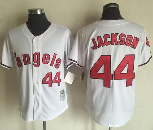 Mitchell And Ness Los Angeles Angels of Anaheim #44 Reggie Jackson White Stitched MLB Jersey