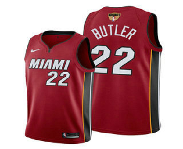 Men's Miami Heat #22 Jimmy Butler Red 2020 Finals Bound Association Edition Stitched NBA Jersey