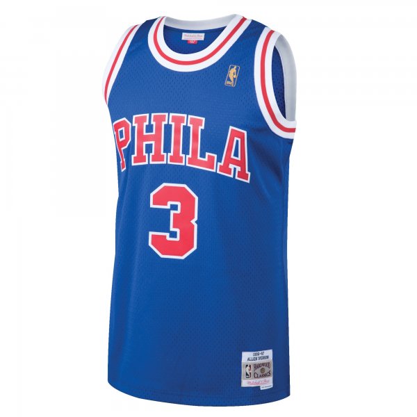 Men's Philadelphia 76ers Allen Iverson Mitchell & Ness Royal 1996/97 Hardwood Classics Throwback Swingman Jersey