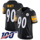 Pittsburgh Steelers #90 T. J. Watt Black Team Color Youth Stitched NFL 100th Season Vapor Limited Jersey