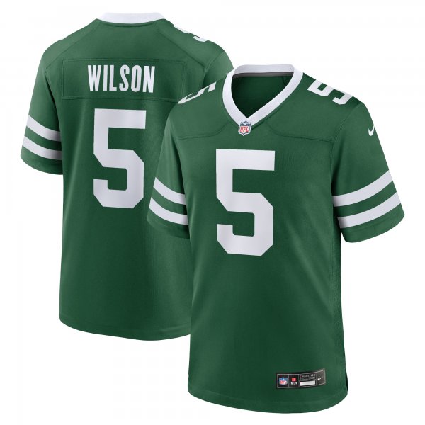 Men's New York Jets #5 Garrett Wilson Nike Legacy Green Limited Jersey