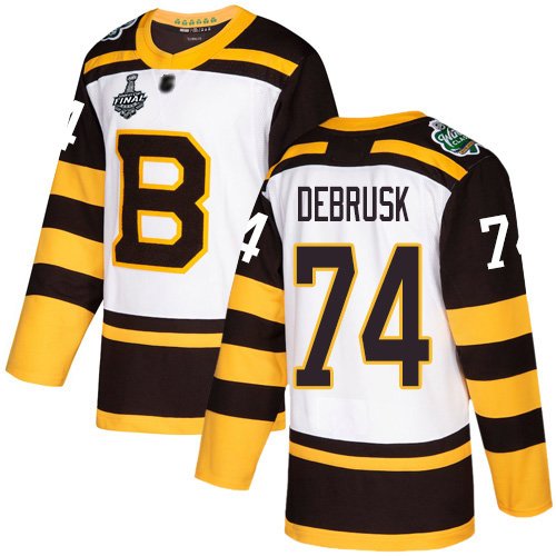 Boston Bruins #74 Jake DeBrusk White 2019 Winter Classic Stanley Cup Final Bound Stitched Adidas NHL Jersey