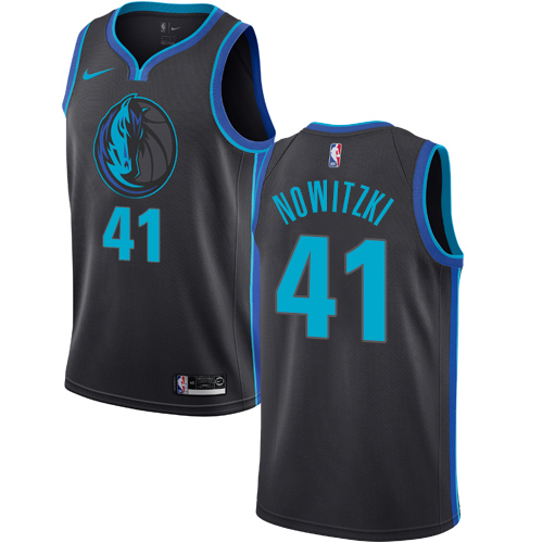 Men's Nike Dallas Mavericks #41 Dirk Nowitzki Anthracite Swingman City Edition 2018/19 NBA Jersey