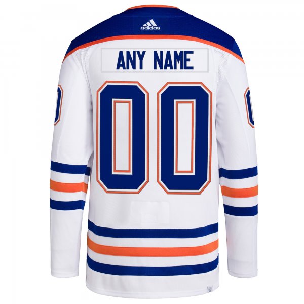 Men's Edmonton Oilers  adidas White Away  Primegreen Custom Jersey