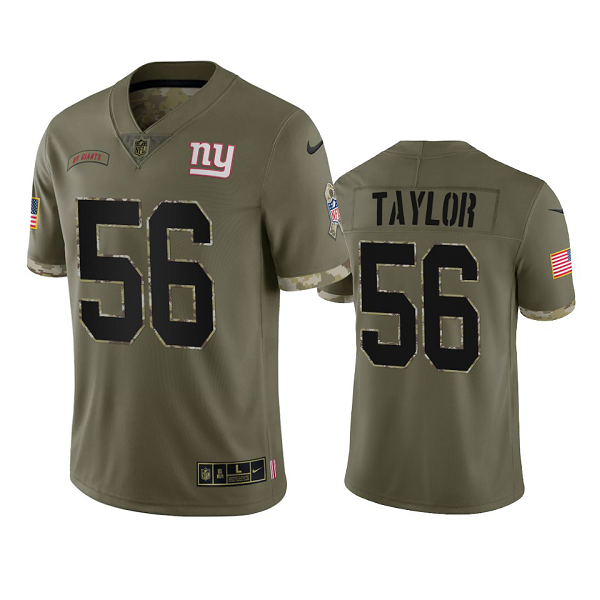 New York Giants Lawrence Taylor #56 Olive 2022 Salute To Service Limited Jersey