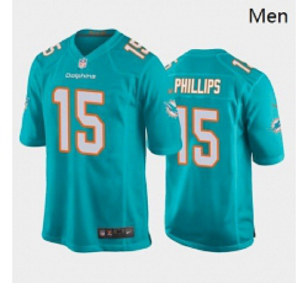 Men Miami Dolphins #15 Jaelan Phillips Aqua 2021 Draft Jersey