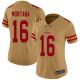 Women's San Francisco 49ers #16 Joe Montana GoldStitched NFL Limited Inverted Legend Jersey