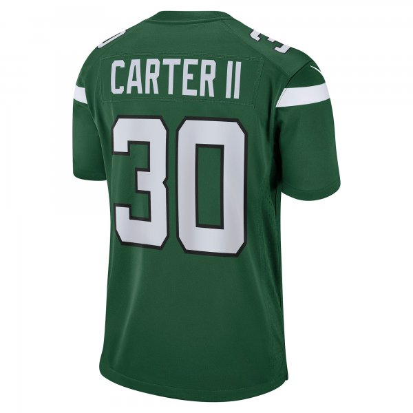 Men's New York Jets Michael Carter II Nike Gotham Green Game Jersey