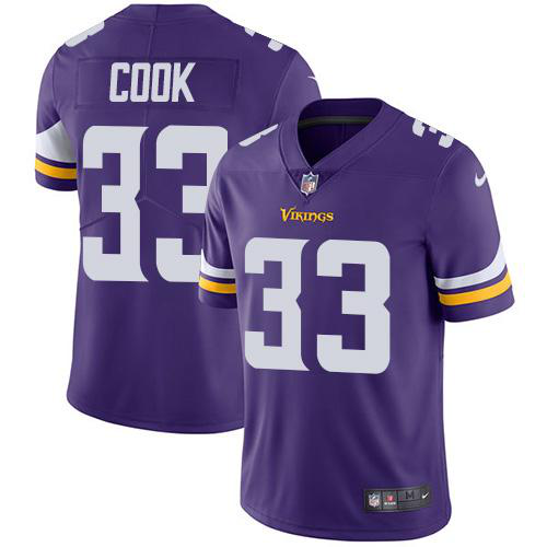 Nike Minnesota Vikings #33 Dalvin Cook Purple Team Color Youth Stitched NFL Vapor Untouchable Limited Jersey