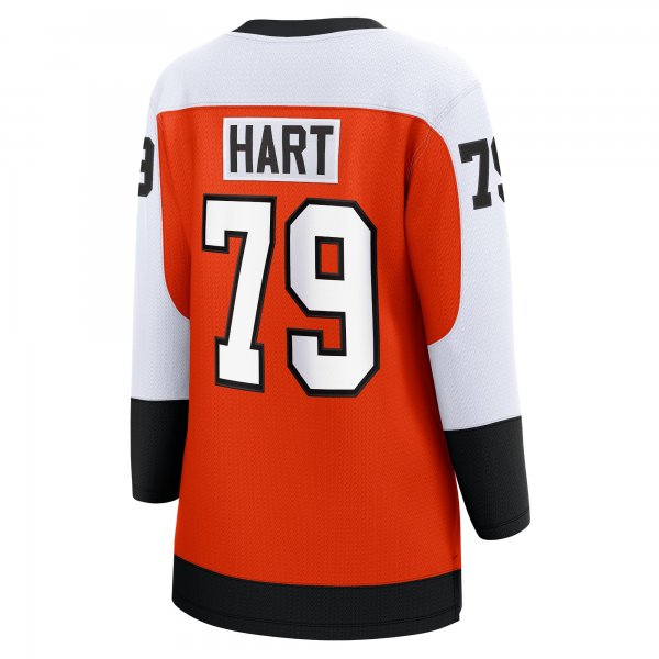 Women's Philadelphia Flyers Carter Hart Fanatics Burnt Orange Home Premier Breakaway Player Jersey