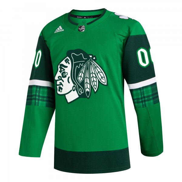 Men's Chicago Blackhawks  adidas Kelly Green St. Patrick's Day Custom Jersey