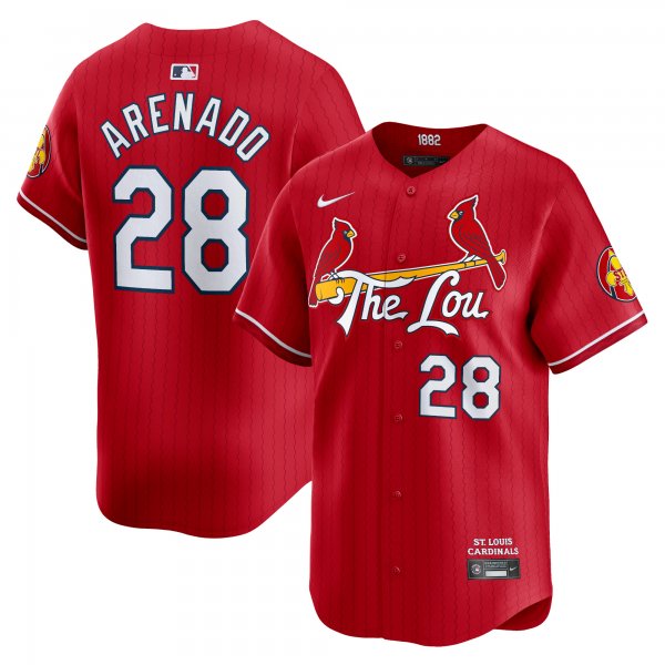 Men's St. Louis Cardinals Nolan Arenado Nike Red 2024 City Connect Limited Player Jersey