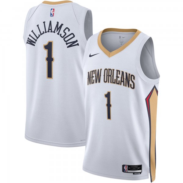 Unisex New Orleans Pelicans Zion Williamson Nike White Swingman Jersey - Association Edition