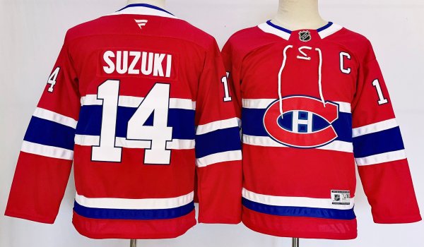 Youth #14 Nick Suzuki Montreal canadiens Red City Edition Jersey