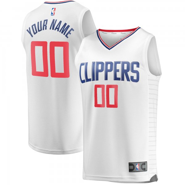 Youth LA Clippers Fanatics White Fast Break Custom Replica Jersey - Association Edition