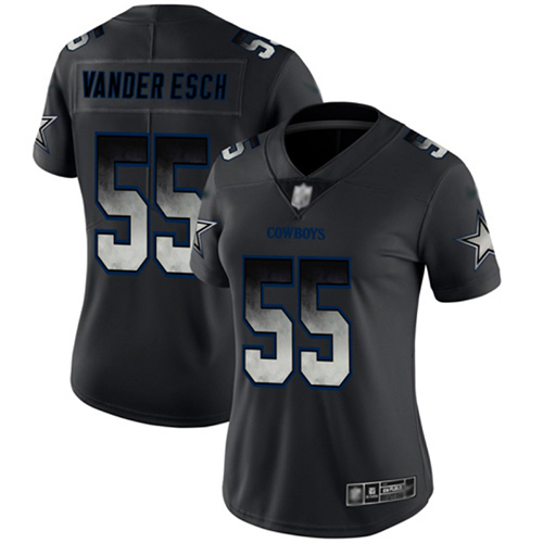 Women's Dallas Cowboys #55 Leighton Vander Esch BlackStitched NFL Vapor Untouchable Limited Smoke Fashion Jersey