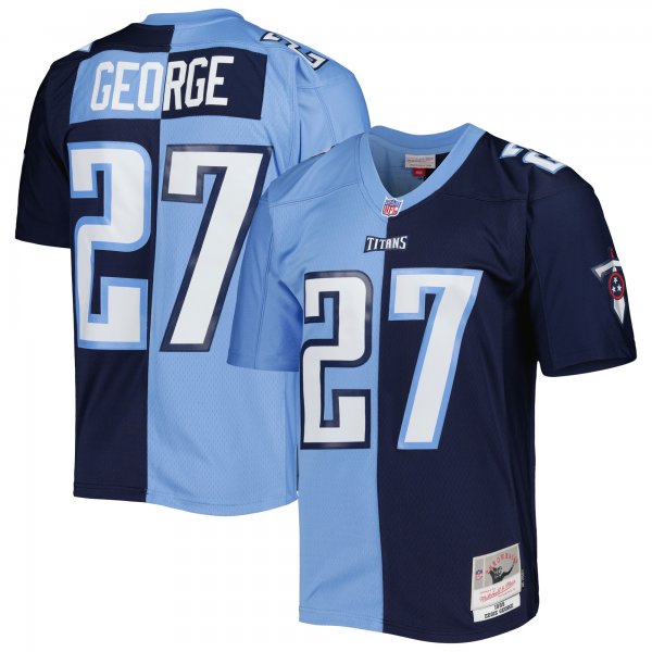 Men's Tennessee Titans Eddie George Mitchell & Ness Navy/Light Blue 1999 Split Legacy Replica Jersey