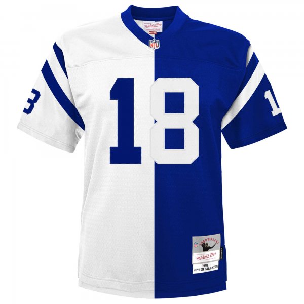 Youth Indianapolis Colts Peyton Manning Mitchell & Ness White/Royal Split Legacy Jersey