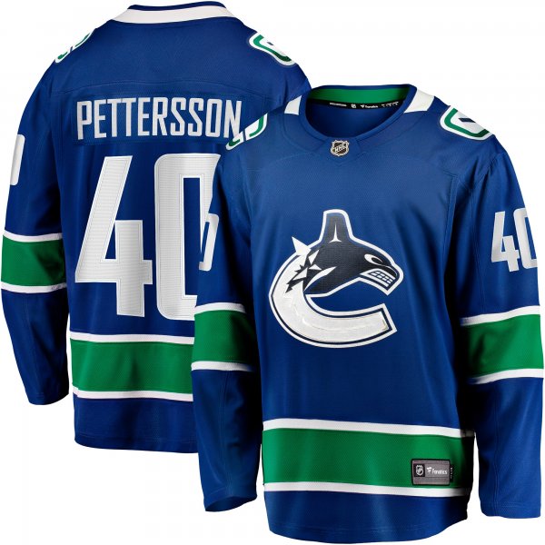 Men's Vancouver Canucks Elias Pettersson Fanatics Blue Home Breakaway Jersey