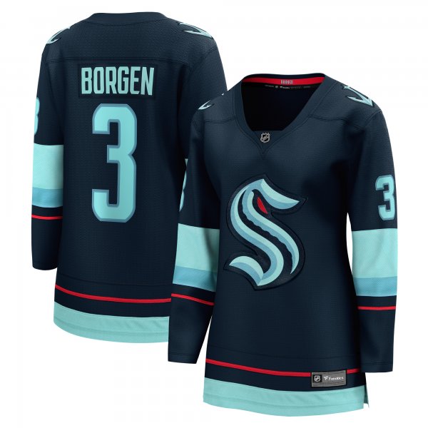 Women's Seattle Kraken Will Borgen Fanatics Deep Sea Blue Home Breakaway Player Jersey