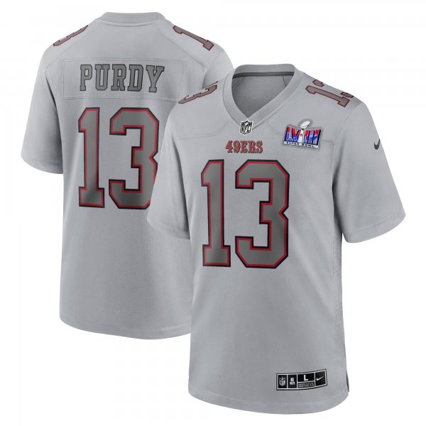 Men's #13 Brock Purdy San Francisco 49ers Nike Super Bowl LVIII Atmosphere Fashion Limited Jersey  Gray