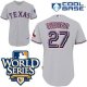 Texas Rangers #27 Vladimir Guerrero Grey 2010 World Series Patch Stitched Youth MLB Jersey