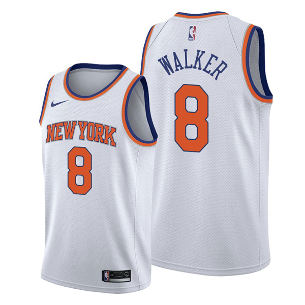 Men's New York Knicks #8 Kemba Walker 2021 Trade White Association Edition NBA Jersey