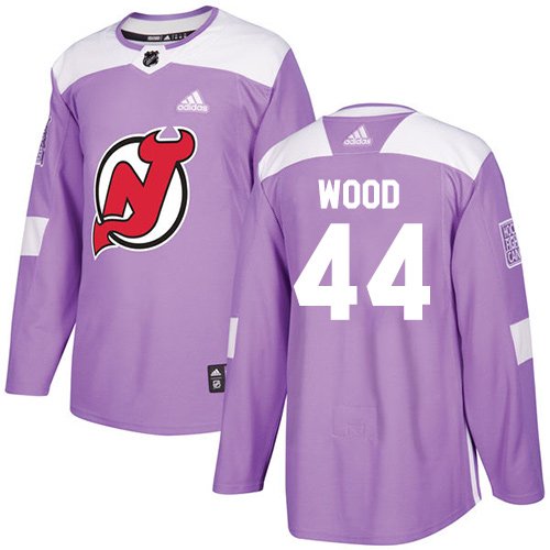 Adidas New Jersey Devils #44 Miles Wood Purple Fights Cancer Stitched NHL Jersey