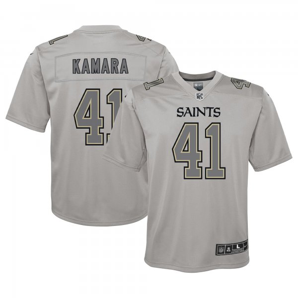 Youth New Orleans Saints Alvin Kamara Nike Gray Atmosphere Game Jersey