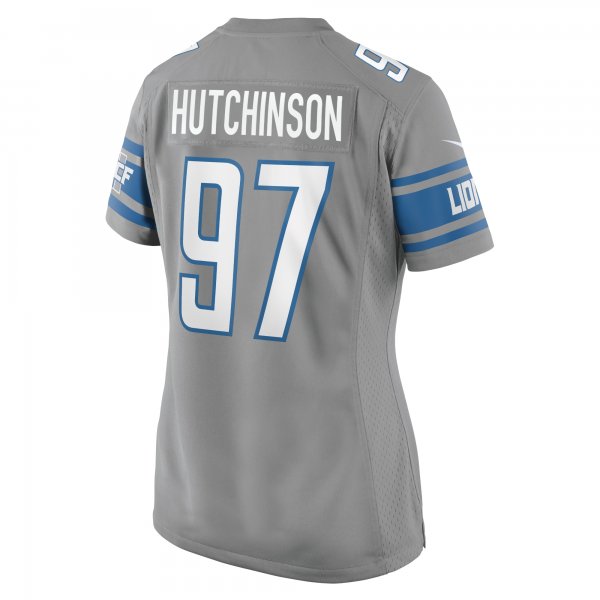 Women's Detroit Lions Aidan Hutchinson Nike Silver Game Jersey