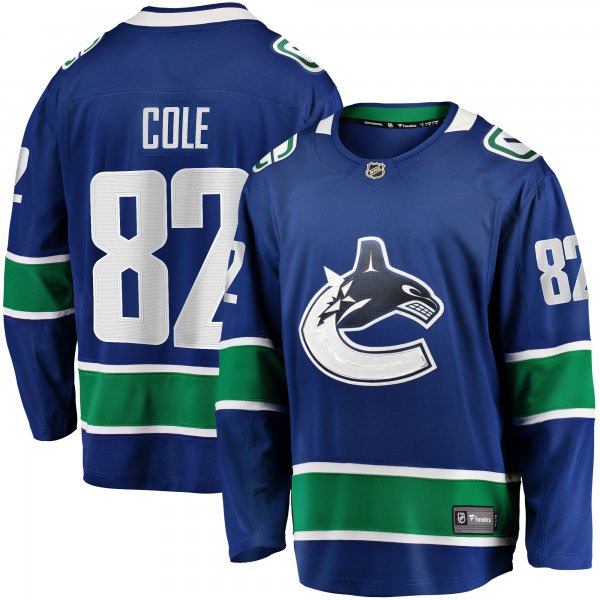 Men's Vancouver Canucks Ian Cole Fanatics Blue Home Breakaway Jersey