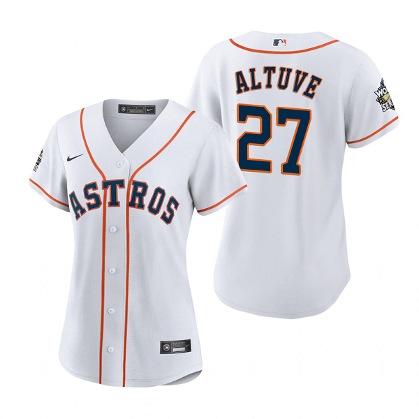 Women's Houston Astros Jose Altuve White 2022 World Series Cool Base Jersey