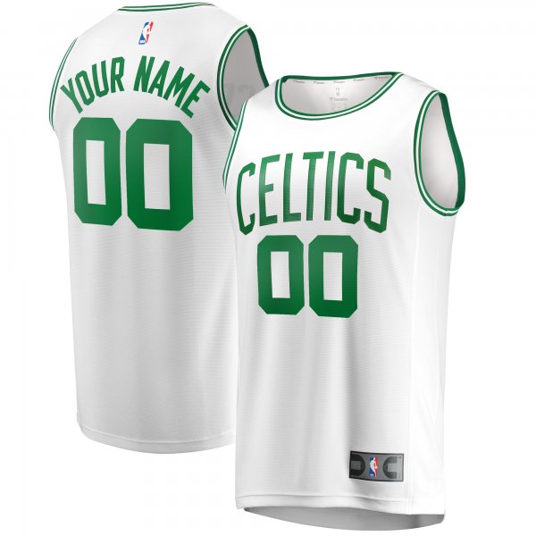 Men's Boston Celtics Fanatics White Fast Break Replica Custom Jersey - Association Edition