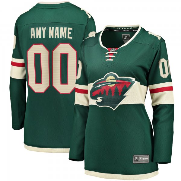 Women's Minnesota Wild Fanatics Green Home Breakaway Custom Jersey