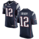 Nike New England Patriots #12 Tom Brady Navy Blue Team Color With C Patch Youth Stitched NFL New Elite Jersey