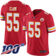 Men's Kansas City Chiefs #55 Frank Clark Red Team Color Stitched NFL 100th Season Vapor Limited Jersey