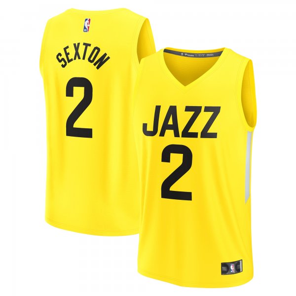 Men's Utah Jazz Collin Sexton Fanatics Yellow Fast Break Replica Player Jersey - Icon Edition