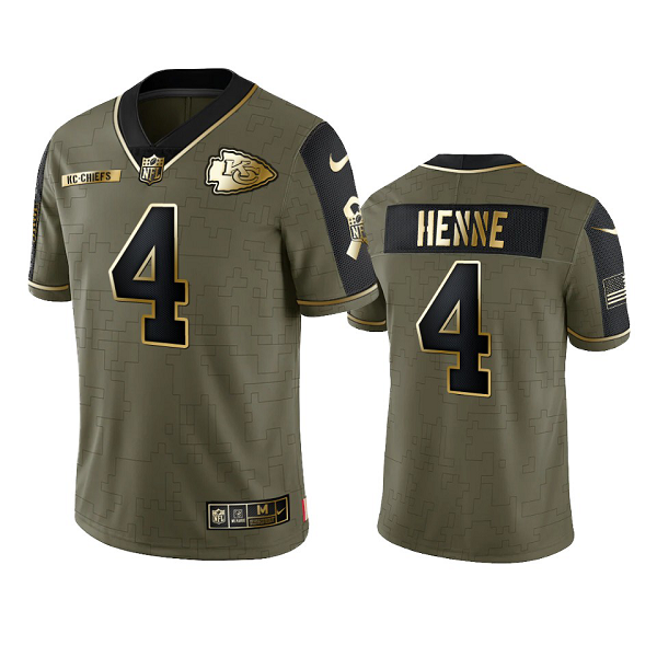 Kansas City Chiefs Chad Henne Olive Gold 2021 Salute To Service Men's Limited NFL Jersey