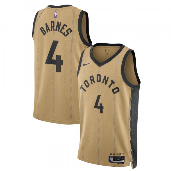 Unisex Toronto Raptors Scottie Barnes Nike Gold 2023/24 Swingman Jersey - City Edition