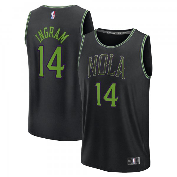 Men's New Orleans Pelicans Brandon Ingram Fanatics Black Fast Break Jersey - City Edition