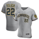 Men's Milwaukee Brewers #22 Christian Yelich Nike Gray Road 2020 Player Jersey