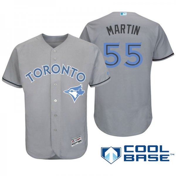 Toronto Blue Jays #55 Russell Martin Gray Majestic Fashion 2016 Father's Day Cool Base Jersey